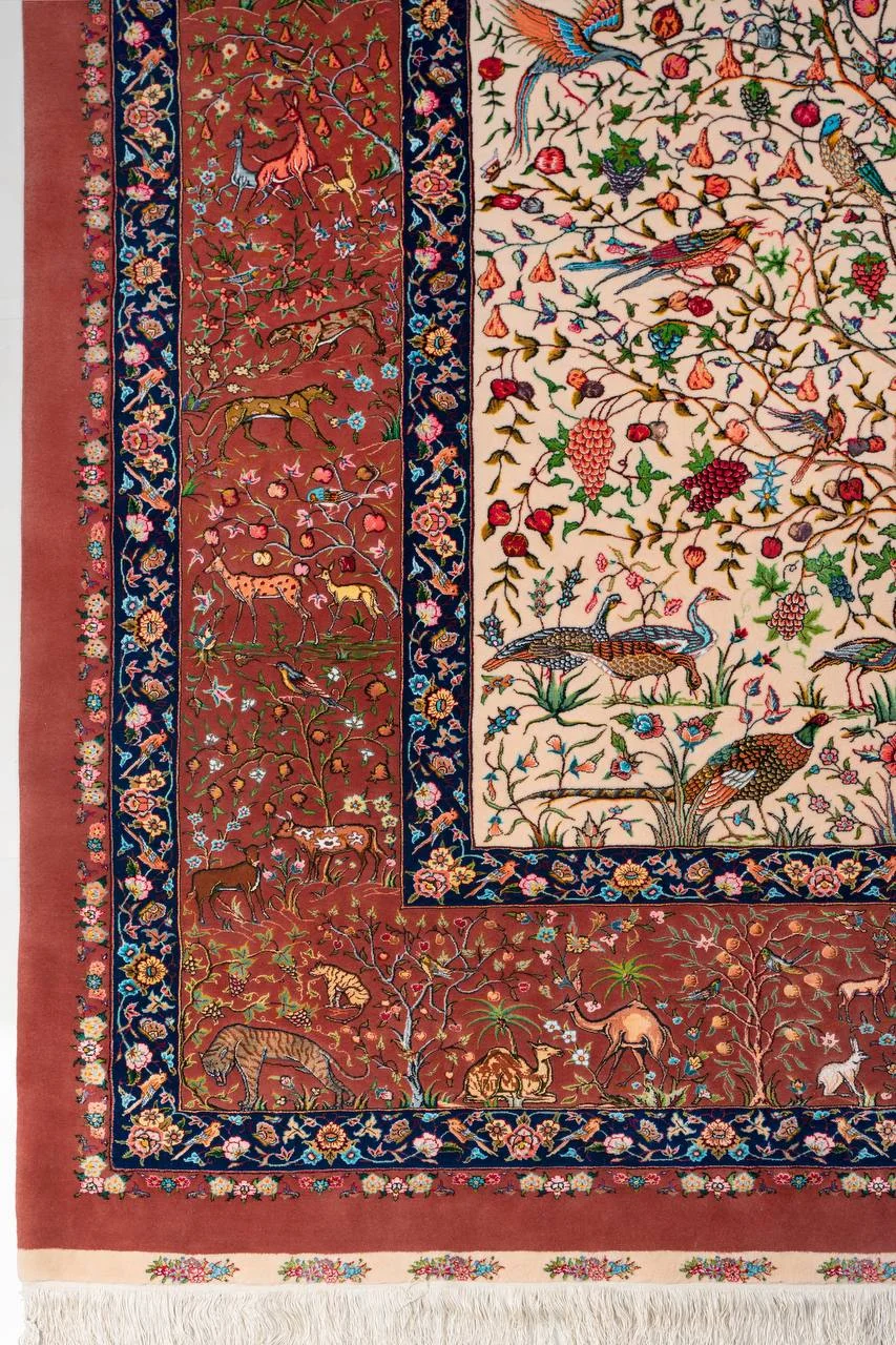Tree of Secrets | Fine Wool & Natural Silk Qom Carpet